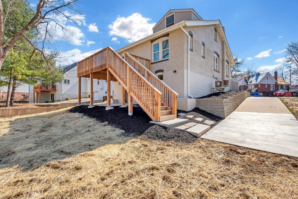 Rear elevation with elevated cedar deck
