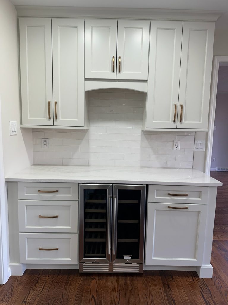 Built-in beverage bar with dual wine refrigerators