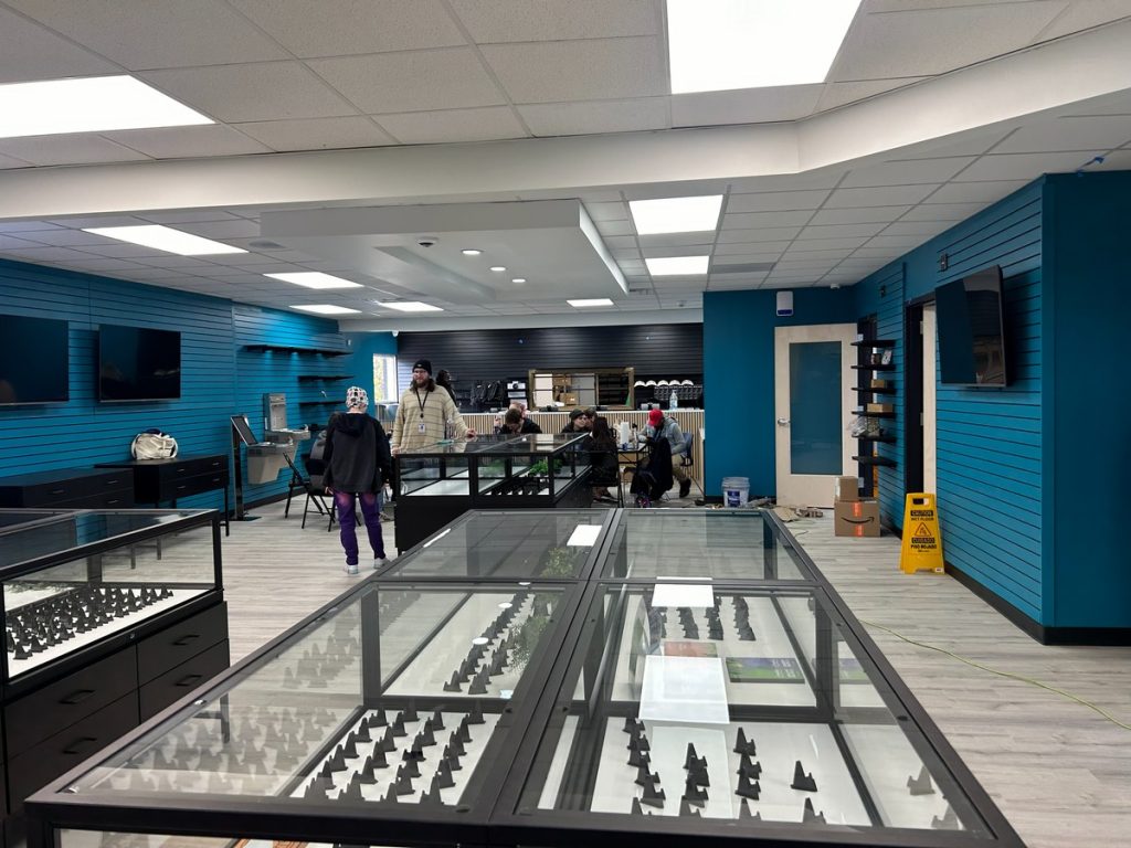 Open sales floor with display cases and service counter