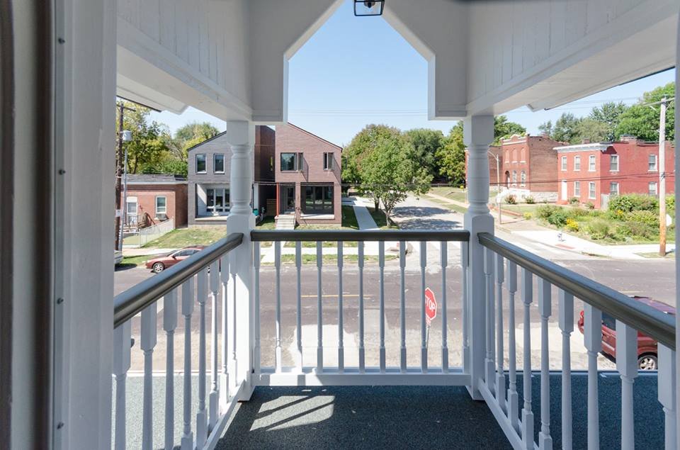 View from the restored front porch across the street