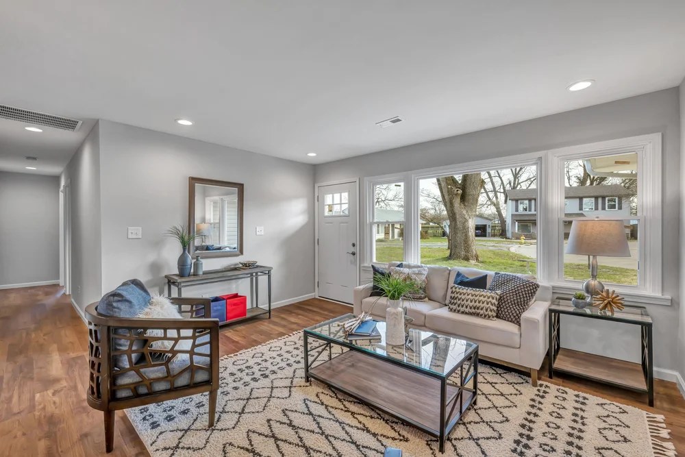 Finished interior of a newly constructed building