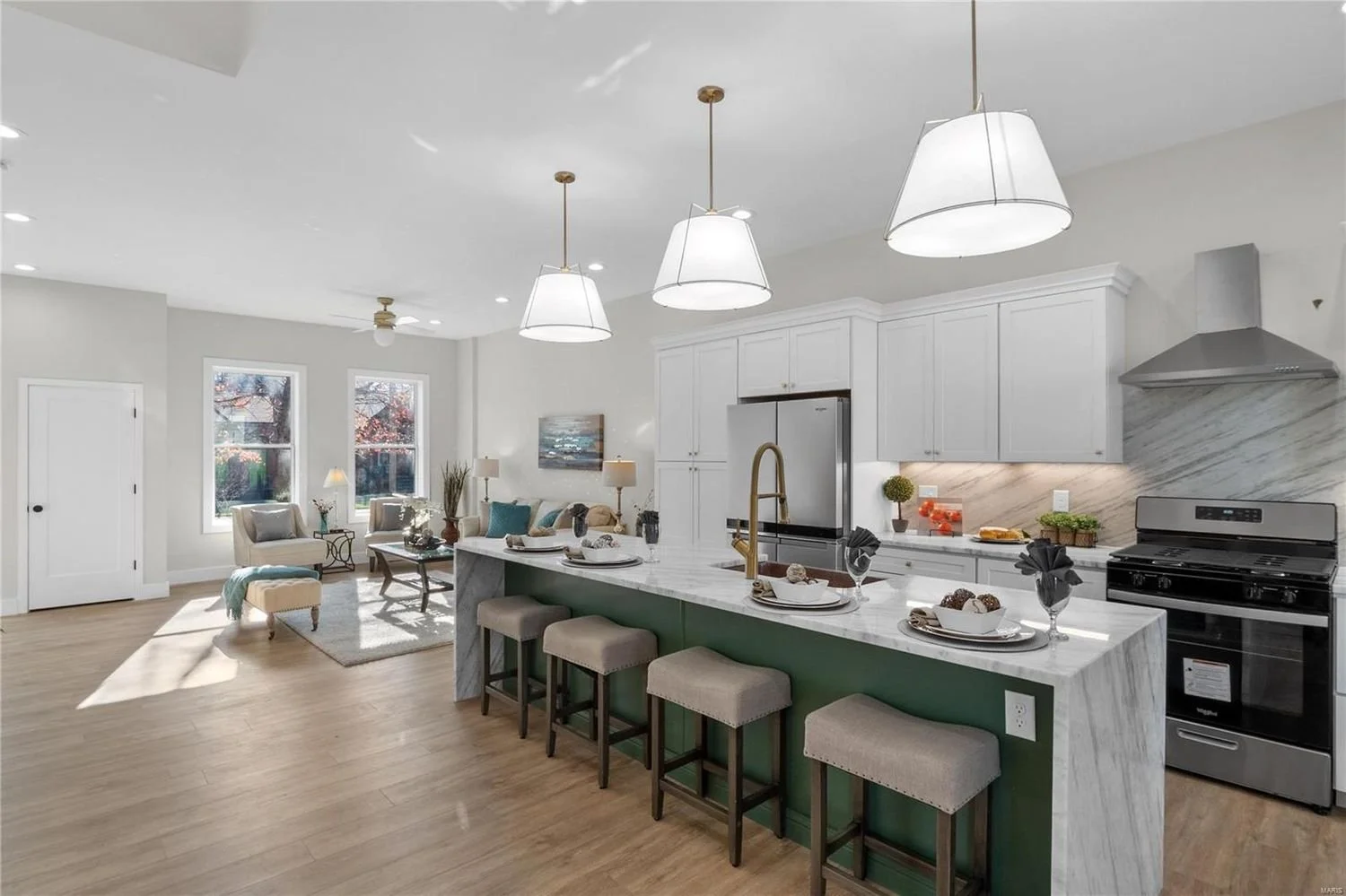 Modern kitchen with island seating