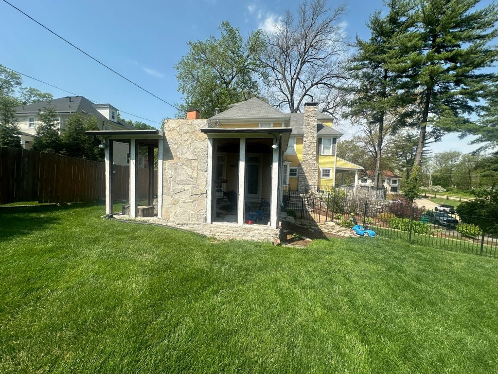 Back yard looking toward the original screened porch
