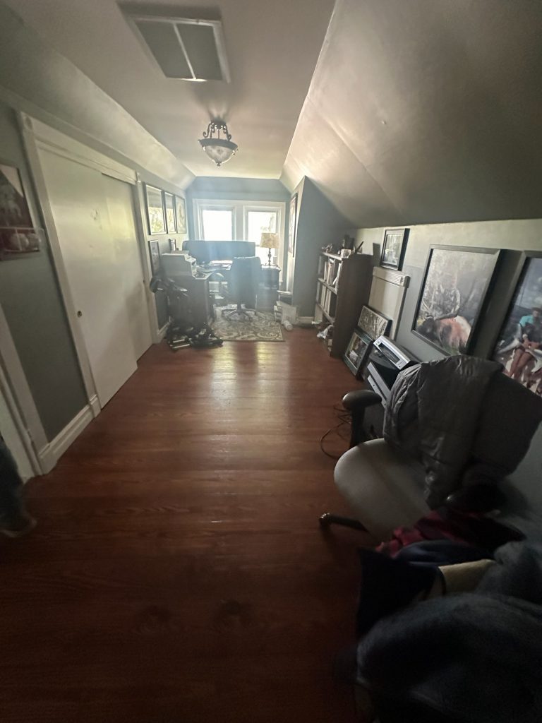 Original basement corridor used for storage